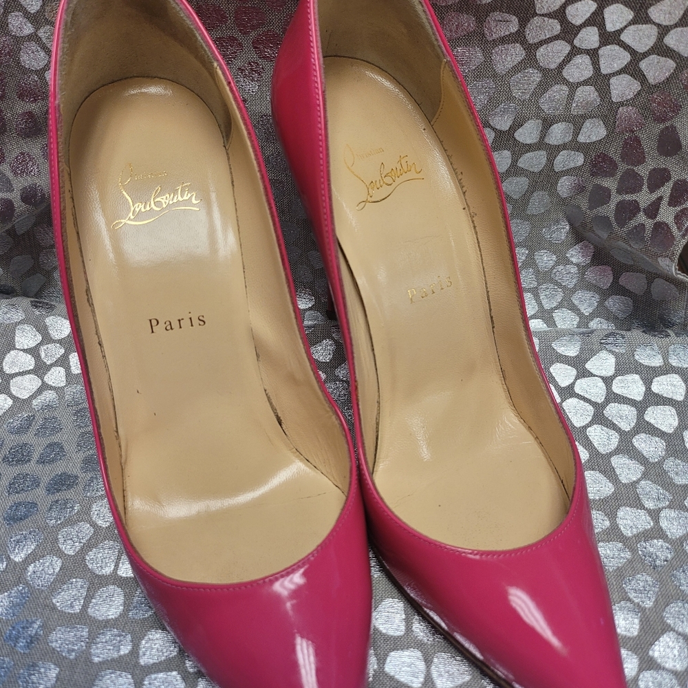 Christian Louboutin Hot Pink Patent Pigalle Follies Pumps